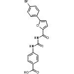 CAS 登录号：586393-25-1， 4-({[5-(4-溴苯基)-2-糠酰]硫代氨基甲酰}氨基)苯甲酸