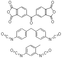 CAS 登录号:58698-66-1, 5,5'-羰基二-1,3-异苯并呋喃二酮与 2,4-二异氰酸-1-甲基苯和 1,1'-亚甲基二(4-异氰酸苯)的聚合物