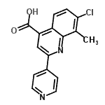 CAS 登录号：588696-85-9， 7-氯-8-甲基-2-(4-吡啶基)-4-喹啉羧酸