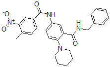 CAS#: 5895-04-5, 5-[(4-Methyl-3-nitrobenzoyl)amino]-N-(phenylmethyl)-2-piperidin-1-ylbenzamide
