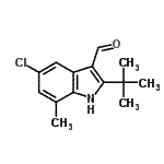 CAS#: 590391-53-0, 5-Chloro-7-Methyl-2-(2-Methyl-2-Propanyl)-1H-Indole-3-Carbaldehyde