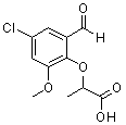 CAS 登录号：590395-59-8， 2-(4-氯-2-甲酰基-6-甲氧基苯氧基)丙酸