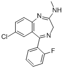 CAS 登录号：59467-61-7， [7-氯-5-(2-氟-苯基)-3H-苯并[E][1,4]二氮杂卓-2-基]-甲基-胺
