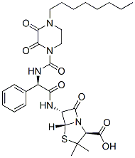 CAS 登录号：59703-98-9， (2S,5R,6R)-3,3-二甲基-6-[[(R)-[[(4-辛基-2,3-二氧代哌嗪-1-基)羰基]氨基]苯基乙酰基]氨基]-7-氧代-4-硫杂-1-氮杂双环[3.2.0]庚烷-2-羧酸