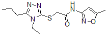 CAS 登录号：603071-68-7， 2-[(4-乙基-5-丙基-4H-1,2,4-三唑-3-基)硫代]-N-(5-甲基-3-异恶唑基)-乙酰胺