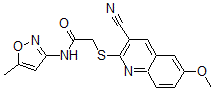 CAS#: 603074-73-3, 2-[(3-Cyano-6-Methoxy-2-Quinolinyl)Thio]-N-(5-Methyl-3-Isoxazolyl)-Acetamide