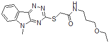 CAS 登录号：603946-15-2， N-(3-乙氧基丙基)-2-[(5-甲基-5H-1,2,4-三嗪并[5,6-b]吲哚-3-基)硫代]-乙酰胺