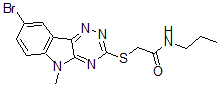 CAS 登录号：603947-09-7， 2-[(8-溴-5-甲基-5H-1,2,4-三嗪并[5,6-b]吲哚-3-基)硫代]-N-丙基-乙酰胺