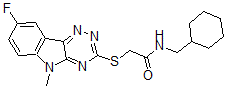 CAS 登录号：603948-19-2， N-(环己基甲基)-2-[(8-氟-5-甲基-5H-1,2,4-三嗪并[5,6-b]吲哚-3-基)硫代]-乙酰胺