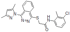 CAS 登录号：604754-60-1， N-(3-氯-2-甲基苯基)-2-[[4-(3,5-二甲基-1H-吡唑-1-基)-1-酞嗪基]硫代]-乙酰胺