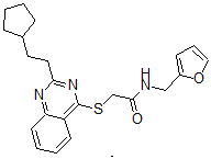 CAS#: 604795-06-4, 2-[[2-(2-Cyclopentylethyl)-4-Quinazolinyl]Thio]-N-(Furan-2-Ylmethyl)-Acetamide
