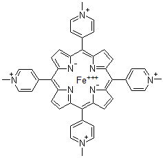 CAS 登录号：60489-13-6， 四(N-甲基-4-吡啶鎓)基-卟吩铁(III)络合物