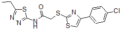 CAS 登录号：606089-16-1， 2-[[4-(4-氯苯基)-噻唑-2-基]硫代]-N-(5-乙基-1,3,4-噻二唑-2-基)-乙酰胺