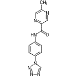 CAS 登录号：606096-91-7， 5-甲基-N-[4-(1H-四唑-1-基)苯基]-2-吡嗪甲酰胺