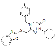 CAS#: 606098-47-9, 2-(2-Benzoxazolylthio)-N-[2-(Cyclohexylamino)-2-Oxoethyl]-N-[(4-Methylphenyl)Methyl]-Acetamide