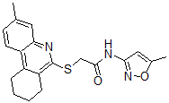 CAS 登录号：606108-67-2， N-(5-甲基-3-异恶唑基)-2-[(7,8,9,10-四氢-3-甲基-6-菲啶基)硫代]-乙酰胺