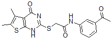 CAS 登录号：606108-75-2， N-(3-乙酰基苯基)-2-[(1,4-二氢-5,6-二甲基-4-氧代噻吩并[2,3-d]嘧啶-2-基)硫代]-乙酰胺