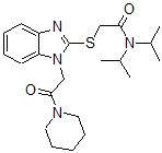 CAS#: 606109-90-4, N,N-Bis(Isopropyl)-2-[[1-[2-Oxo-2-(Piperidin-1-Yl)Ethyl]-1H-Benzo[d]Imidazol-2-Yl]Thio]-Acetamide