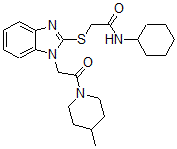 CAS 登录号：606110-04-7， N-环己基-2-[[1-[2-(4-甲基-哌啶-1-基)-2-氧代乙基]-1H-苯并[d]咪唑-2-基]硫代]-乙酰胺