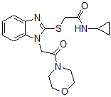 CAS 登录号：606110-67-2， N-环丙基-2-[[1-[2-(4-吗啉基)-2-氧代乙基]-1H-苯并[d]咪唑-2-基]硫代]-乙酰胺