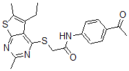 CAS 登录号：606113-54-6， N-(4-乙酰基苯基)-2-[(5-乙基-2,6-二甲基噻吩并[2,3-d]嘧啶-4-基)硫代]-乙酰胺