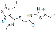 CAS 登录号：606113-58-0， 2-[(5-乙基-2,6-二甲基噻吩并[2,3-d]嘧啶-4-基)硫代]-N-(5-乙基-1,3,4-噻二唑-2-基)-乙酰胺