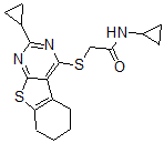 CAS 登录号：606113-64-8， N-环丙基-2-[(2-环丙基-5,6,7,8-四氢[1]苯并噻吩并[2,3-d]嘧啶-4-基)硫代]-乙酰胺