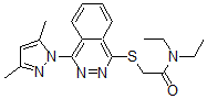 CAS 登录号：606122-24-1， 2-[[4-(3,5-二甲基-1H-吡唑-1-基)-1-酞嗪基]硫代]-N,N-二乙基-乙酰胺