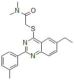 CAS 登录号：606131-31-1， 2-[[6-乙基-2-(3-甲基苯基)-4-喹唑啉基]硫代]-N,N-二甲基-乙酰胺