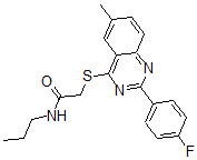 CAS 登录号：606132-84-7， 2-[[2-(4-氟苯基)-6-甲基-4-喹唑啉基]硫代]-N-丙基-乙酰胺