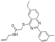 CAS 登录号：606132-89-2， 2-[[6-乙基-2-(3-甲基苯基)-4-喹唑啉基]硫代]-N-烯丙基-乙酰胺
