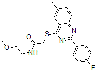 CAS 登录号：606132-94-9， 2-[[2-(4-氟苯基)-6-甲基-4-喹唑啉基]硫代]-N-(2-甲氧基乙基)-乙酰胺