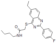 CAS 登录号：606132-97-2， N-丁基-2-[[6-乙基-2-(4-氟苯基)-4-喹唑啉基]硫代]-乙酰胺