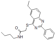 CAS 登录号：606134-53-6， N-丁基-2-[(6-乙基-2-苯基-4-喹唑啉基)硫代]-乙酰胺