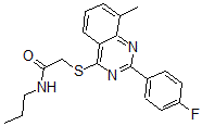 CAS 登录号：606134-57-0， 2-[[2-(4-氟苯基)-8-甲基-4-喹唑啉基]硫代]-N-丙基-乙酰胺