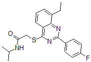 CAS 登录号：606134-58-1， 2-[[8-乙基-2-(4-氟苯基)-4-喹唑啉基]硫代]-N-(异丙基)-乙酰胺