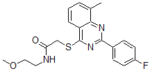 CAS 登录号：606134-66-1， 2-[[2-(4-氟苯基)-8-甲基-4-喹唑啉基]硫代]-N-(2-甲氧基乙基)-乙酰胺