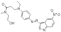 CAS 登录号：60810-05-1， 3-[乙基[4-[2-(5-硝基-2,1-苯并异噻唑-3-基)偶氮]苯基]氨基]-N-(2-羟基乙基)-N-甲基-丙酰胺