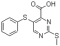 CAS 登录号：61727-07-9， 2-(甲硫基)-5-(苯基硫代)-4-嘧啶羧酸