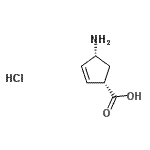 CAS 登录号：61865-62-1， (1S,4R)-4-氨基-2-环戊烯-1-羧酸盐酸盐(1:1)