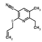 CAS 登录号：625369-11-1， 2-(烯丙基硫基)-6-乙基-5-甲基烟腈