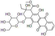CAS#: 62720-19-8, 4-O-(Glucopyranosyl)-epsilon-Rhodomycinone