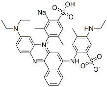 CAS 登录号：6378-87-6， 9-(二乙基氨基)-7-(2,6-二甲基-3-磺基苯基)-5-[[4-(乙基氨基)-5-甲基-2-磺基苯基]氨基]-苯并[a]吩嗪鎓内盐,钠盐