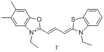 CAS#: 63870-31-5, 3-Ethyl-2-[3-(3-Ethyl-2-Thiazolidinylidene)-1-Propenyl]-5,6-Dimethyl-Benzoxazolium Iodide