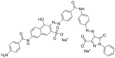 CAS 登录号：6391-23-7， 4-[[4-[[4-[[6-[(4-氨基苯甲酰)氨基]-1-羟基-3-磺酸基-2-萘基]偶氮]苯甲酰基]氨基]苯基]偶氮]-4,5-二氢-5-氧代-1-苯基-1H-吡唑-3-羧酸二钠