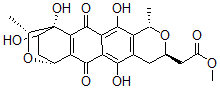 CAS 登录号：63972-31-6， (1R,13R)-1,3,4,6,7,9,10,11-八氢-4alpha,5,12,13-四羟基-3alpha,7alpha-二甲基-6,11-二氧代-1beta,4-乙桥萘并[2,3-c:6,7-c']二吡喃-9beta-乙酸甲酯
