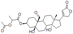 CAS 登录号：63979-64-6， 3beta-[2-(乙酰氧基)-1-氧代丙氧基]-5,14-二羟基-19-氧代-5beta-心甾-20(22)-烯内酯