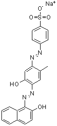 CAS 登录号：6406-60-6， 4-((5-羟基-4-((2-羟基-1-萘基)偶氮)-2-甲基苯基)偶氮)苯磺酸钠
