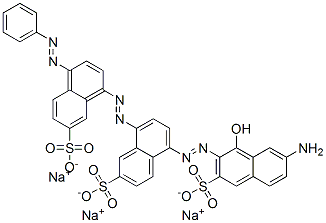 CAS 登录号：6406-87-7， 5-[(7-氨基-1-羟基-3-磺酸基-2-萘基)偶氮]-8-[[4-(苯基偶氮)-7-磺酸基萘基]偶氮]萘-2-磺酸三钠
