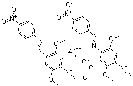 CAS 登录号：64071-86-9， 2,5-二甲氧基-4-((4-硝基苯基)偶氮)-偶氮苯(T-4)-四氯锌酸盐(2-)(2:1)